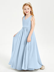 Chic Elegant Sleeveless Dresses for Junior Bridesmaids Sky Blue