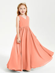 Chic Elegant Sleeveless Dresses for Junior Bridesmaids Sunset