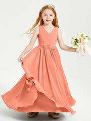 Chic Elegant Sleeveless Dresses for Junior Bridesmaids Sunset