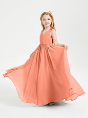 Chic Elegant Sleeveless Dresses for Junior Bridesmaids Sunset