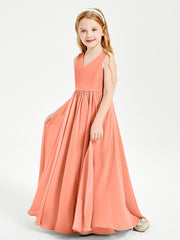 Chic Elegant Sleeveless Dresses for Junior Bridesmaids Sunset