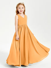 Chic Elegant Sleeveless Dresses for Junior Bridesmaids Tangerine