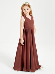 Chic Elegant Sleeveless Dresses for Junior Bridesmaids Terracotta