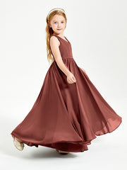 Chic Elegant Sleeveless Dresses for Junior Bridesmaids Terracotta