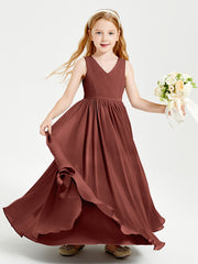 Chic Elegant Sleeveless Dresses for Junior Bridesmaids Terracotta
