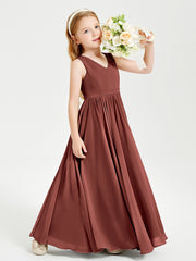 Chic Elegant Sleeveless Dresses for Junior Bridesmaids Terracotta