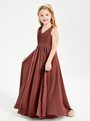 Chic Elegant Sleeveless Dresses for Junior Bridesmaids Terracotta
