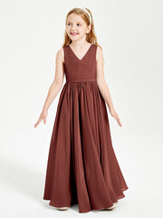 Chic Elegant Sleeveless Dresses for Junior Bridesmaids Terracotta