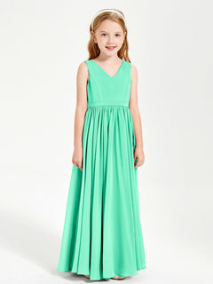 Chic Elegant Sleeveless Dresses for Junior Bridesmaids Turquoise