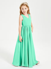 Chic Elegant Sleeveless Dresses for Junior Bridesmaids Turquoise