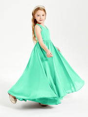 Chic Elegant Sleeveless Dresses for Junior Bridesmaids Turquoise