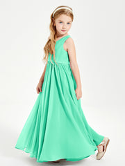 Chic Elegant Sleeveless Dresses for Junior Bridesmaids Turquoise