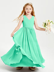 Chic Elegant Sleeveless Dresses for Junior Bridesmaids Turquoise