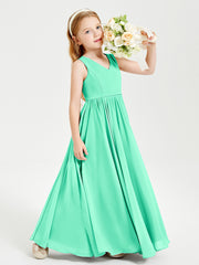 Chic Elegant Sleeveless Dresses for Junior Bridesmaids Turquoise