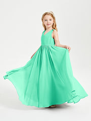 Chic Elegant Sleeveless Dresses for Junior Bridesmaids Turquoise