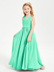 Chic Elegant Sleeveless Dresses for Junior Bridesmaids Turquoise