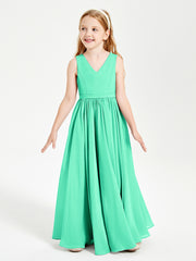 Chic Elegant Sleeveless Dresses for Junior Bridesmaids Turquoise
