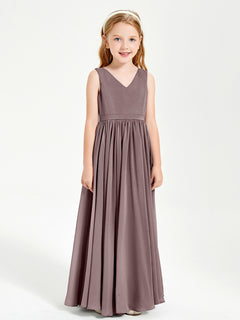 Chic Elegant Sleeveless Dresses for Junior Bridesmaids Vintage Mauve