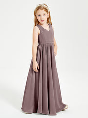 Chic Elegant Sleeveless Dresses for Junior Bridesmaids Vintage Mauve