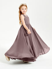 Chic Elegant Sleeveless Dresses for Junior Bridesmaids Vintage Mauve
