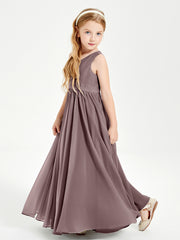 Chic Elegant Sleeveless Dresses for Junior Bridesmaids Vintage Mauve