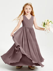 Chic Elegant Sleeveless Dresses for Junior Bridesmaids Vintage Mauve