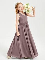 Chic Elegant Sleeveless Dresses for Junior Bridesmaids Vintage Mauve