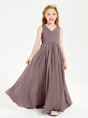 Chic Elegant Sleeveless Dresses for Junior Bridesmaids Vintage Mauve