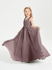 Chic Elegant Sleeveless Dresses for Junior Bridesmaids Vintage Mauve
