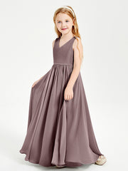 Chic Elegant Sleeveless Dresses for Junior Bridesmaids Vintage Mauve