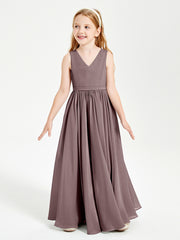Chic Elegant Sleeveless Dresses for Junior Bridesmaids Vintage Mauve
