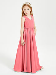 Chic Elegant Sleeveless Dresses for Junior Bridesmaids Watermelon