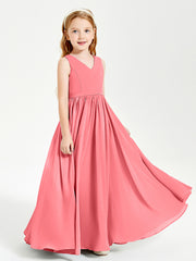 Chic Elegant Sleeveless Dresses for Junior Bridesmaids Watermelon