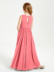 Chic Elegant Sleeveless Dresses for Junior Bridesmaids Watermelon