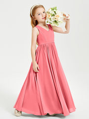 Chic Elegant Sleeveless Dresses for Junior Bridesmaids Watermelon