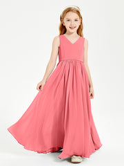Chic Elegant Sleeveless Dresses for Junior Bridesmaids Watermelon