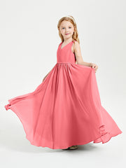 Chic Elegant Sleeveless Dresses for Junior Bridesmaids Watermelon
