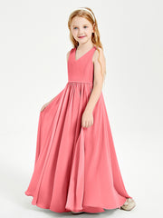 Chic Elegant Sleeveless Dresses for Junior Bridesmaids Watermelon