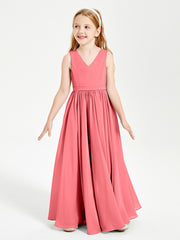 Chic Elegant Sleeveless Dresses for Junior Bridesmaids Watermelon
