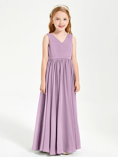 Chic Elegant Sleeveless Dresses for Junior Bridesmaids Wisteria