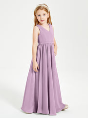 Chic Elegant Sleeveless Dresses for Junior Bridesmaids Wisteria