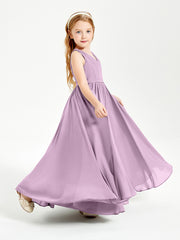Chic Elegant Sleeveless Dresses for Junior Bridesmaids Wisteria