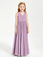Chic Elegant Sleeveless Dresses for Junior Bridesmaids Wisteria