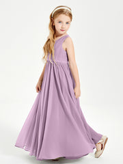 Chic Elegant Sleeveless Dresses for Junior Bridesmaids Wisteria