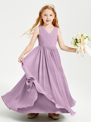 Chic Elegant Sleeveless Dresses for Junior Bridesmaids Wisteria