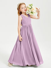 Chic Elegant Sleeveless Dresses for Junior Bridesmaids Wisteria