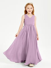 Chic Elegant Sleeveless Dresses for Junior Bridesmaids Wisteria