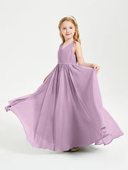 Chic Elegant Sleeveless Dresses for Junior Bridesmaids Wisteria