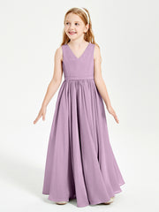 Chic Elegant Sleeveless Dresses for Junior Bridesmaids Wisteria