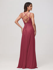 Sweetheart A-Line Ruched Chiffon Dress Cinnamon Rose